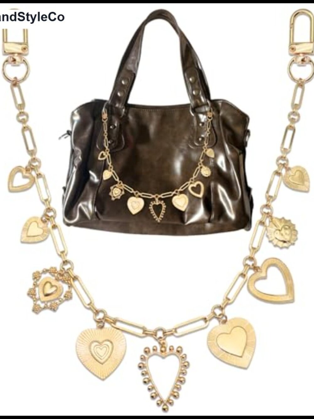 Decorative Heart Bag Chain Strap for Handbags